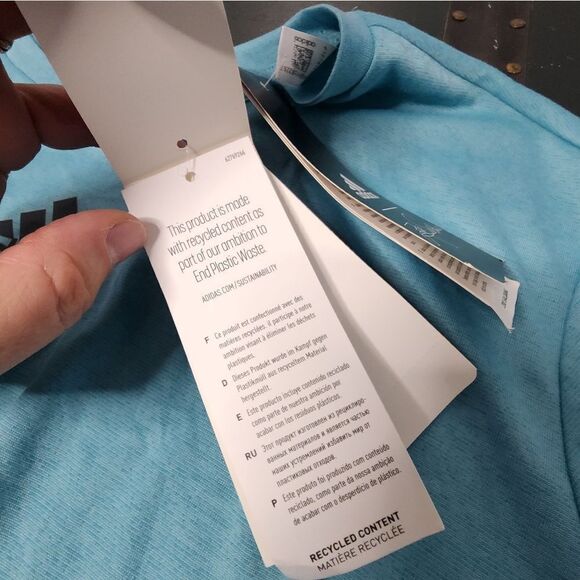 adidas Women Creator Climalite Long Sleeve Crew Neck Tee Blue Size L NWT Running - Picture 5 of 7